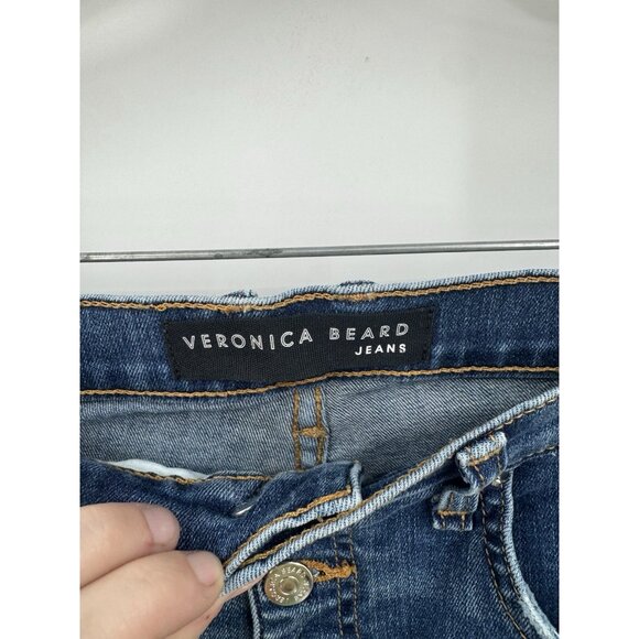 Veronica Beard Size 26 Debbie High Rise Skinny Jeans Button Fly Blue Preppy - Picture 8 of 11
